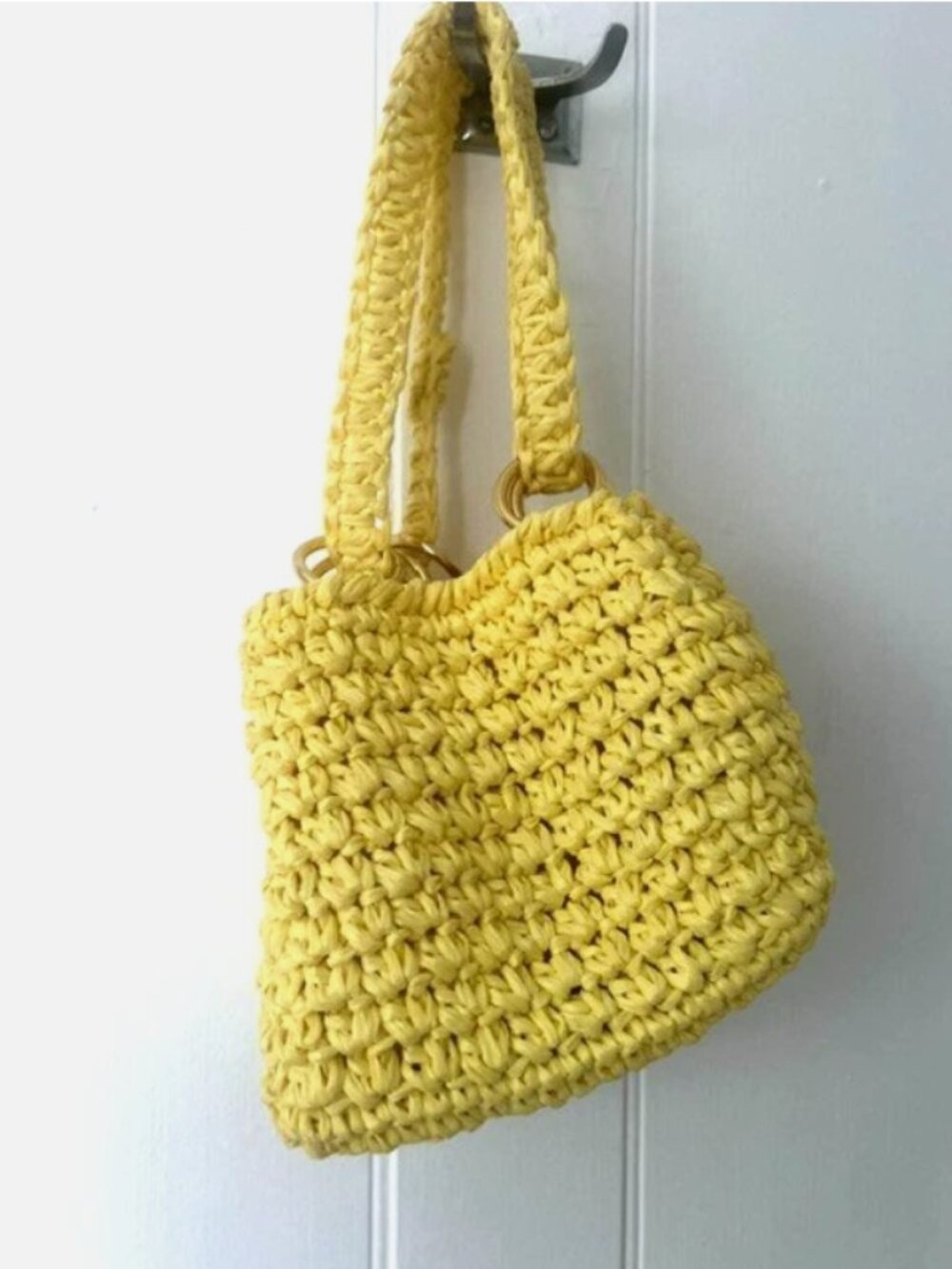 Vintage Butter Yellow Made in Italy Raffia Purse, Bag, Handbag Strawbridge
